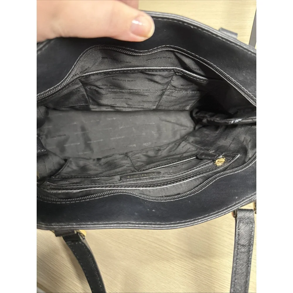 Michael‎ Kors Black Saffiano Leather Top Zip Shoulder Tote Bag - Picture 8 of 8